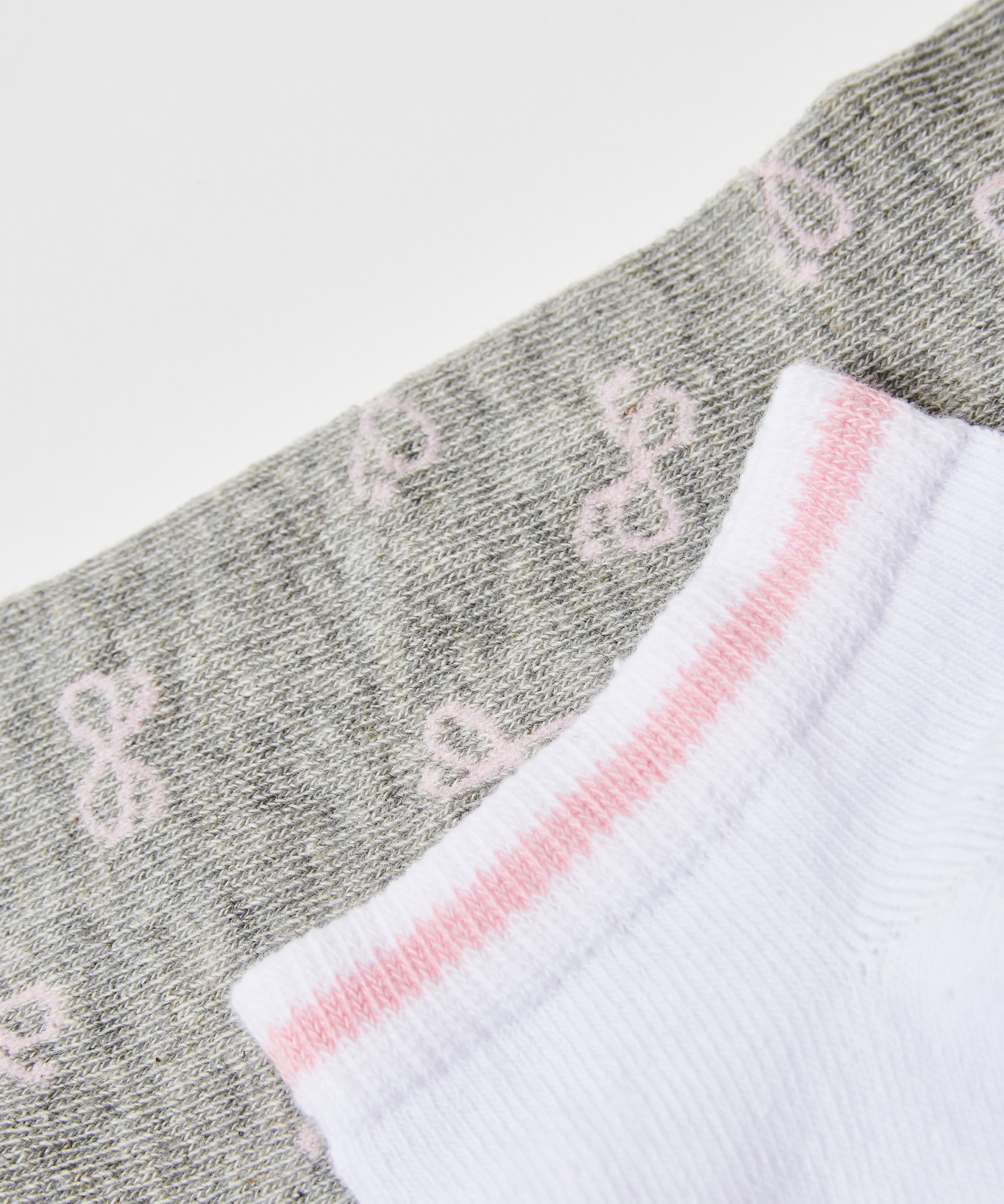 2 paar katoenen sokken trainerliners, Grijs, main