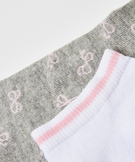 2 paar katoenen sokken trainerliners, Grijs