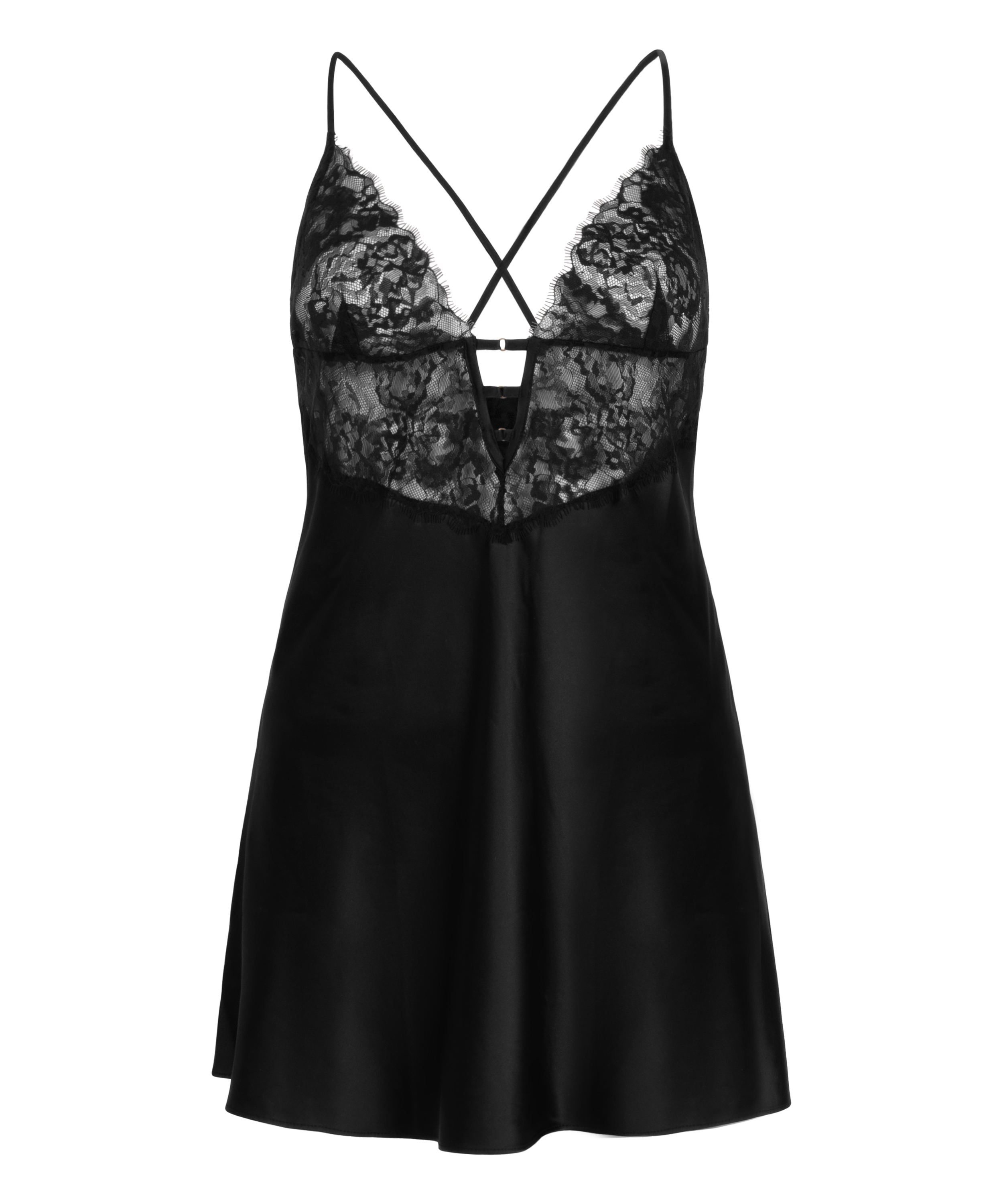 Slip dress Nienke, Noir, main