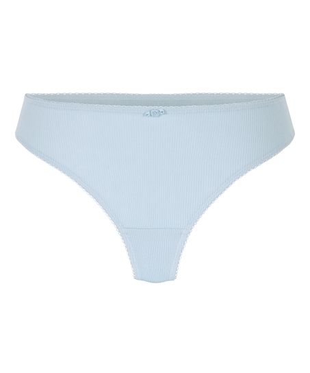 Geribde string Renee, Blauw