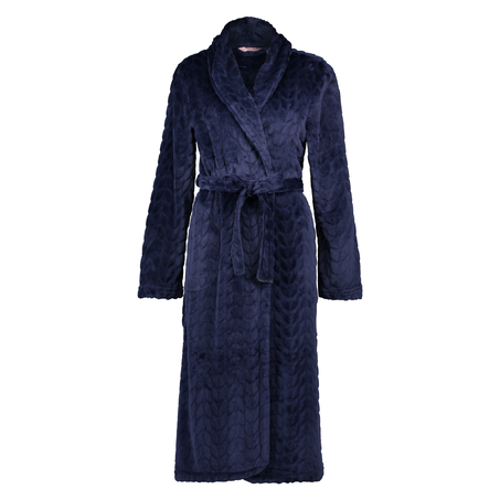 Badjas Fleece Leaves, Blauw