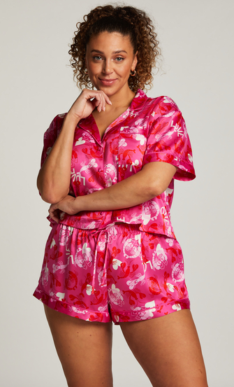 Pyjama short Satin, Roze