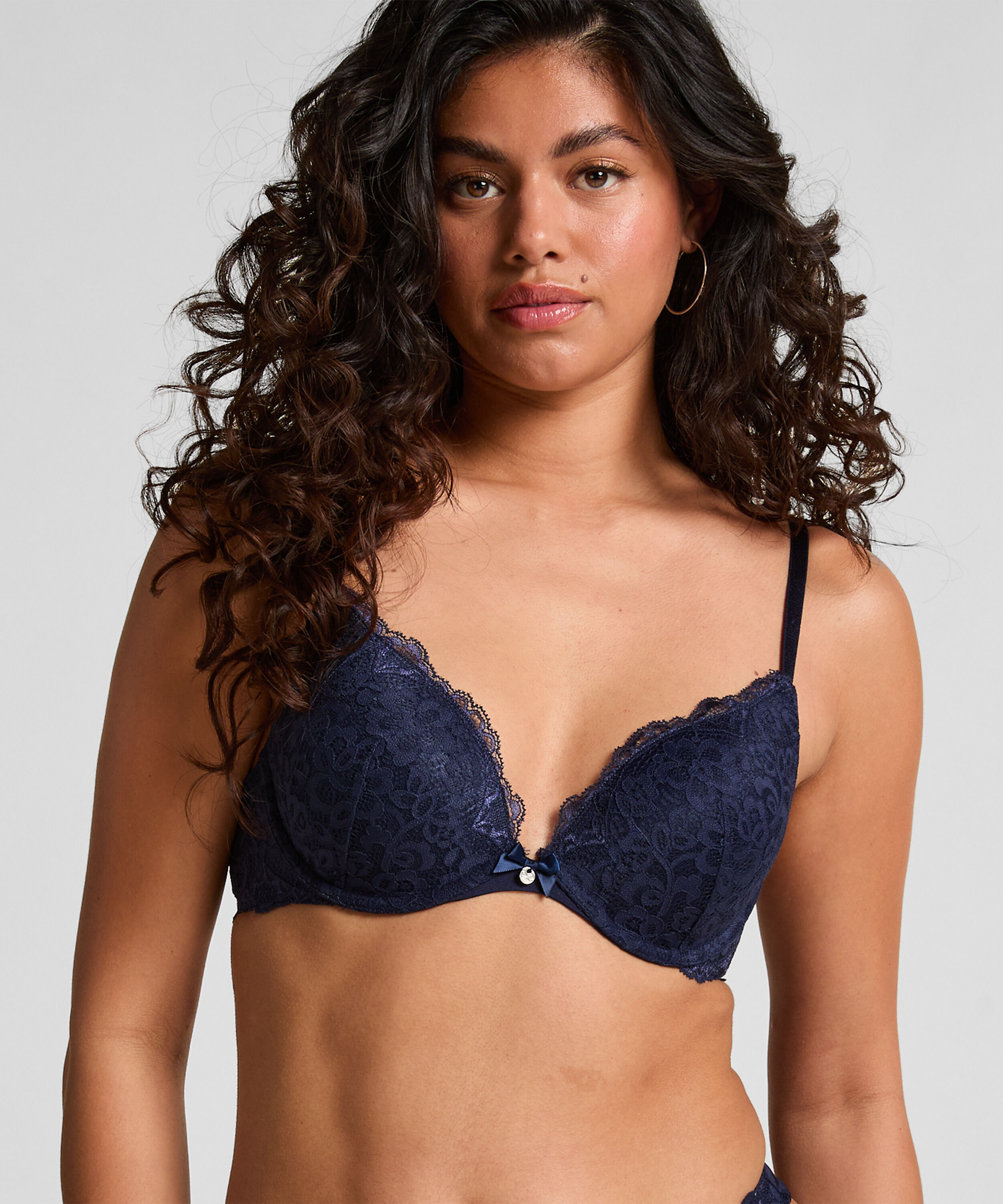 Voorgevormde push-up beugel bh Marine, Blauw