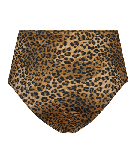 Hoog cheeky bikinibroekje Leopard, Bruin