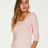 Top LS Rib R-neck, Rose