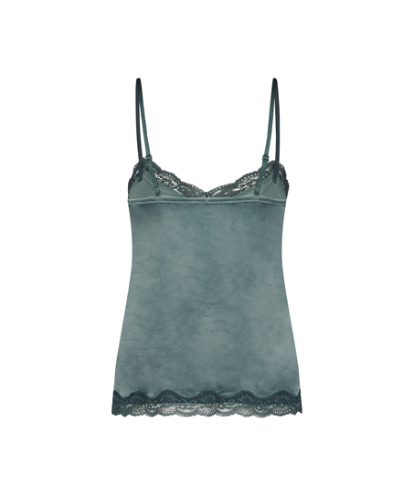 Cami top Velours Lace, Groen