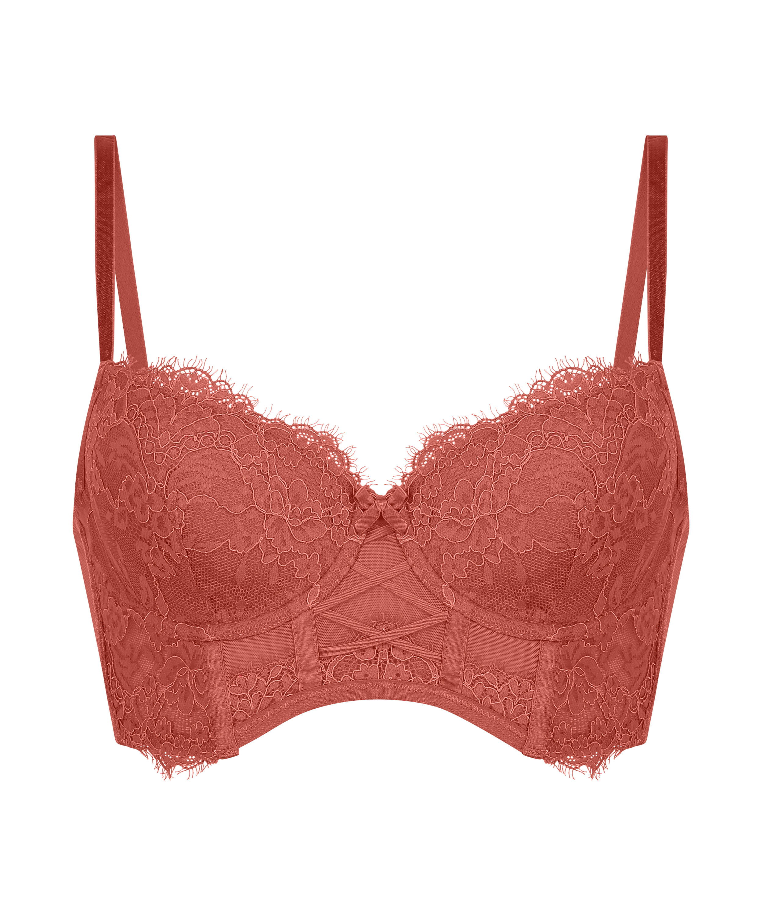 Soutien-gorge &agrave; armatures pr&eacute;form&eacute; longline Arabella, Rouge
