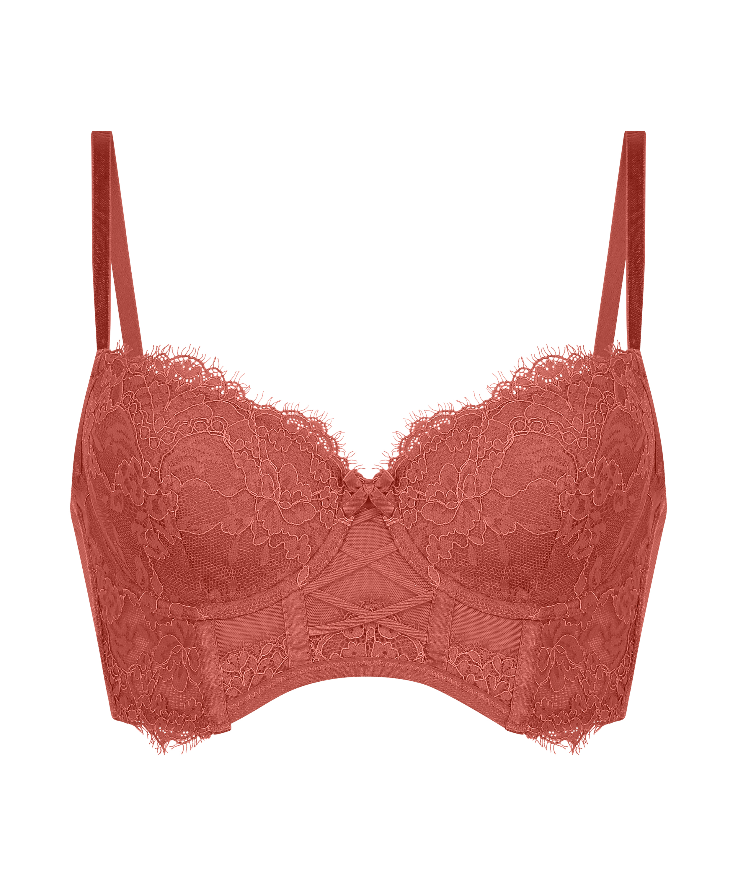 Voorgevormde longline beugel bh Arabella, Rood, main