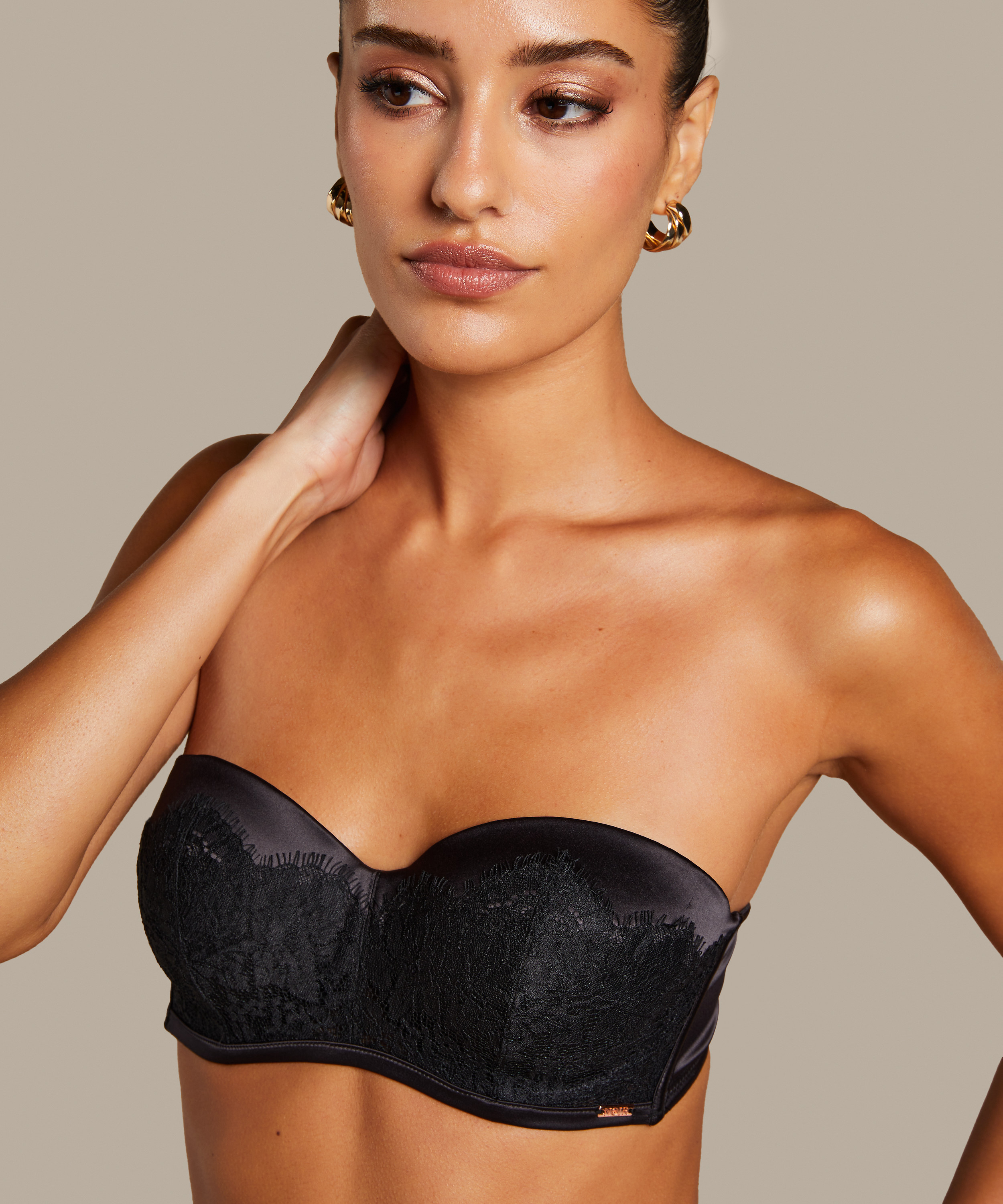 Voorgevormde strapless beugel bh Chalice, Zwart, main