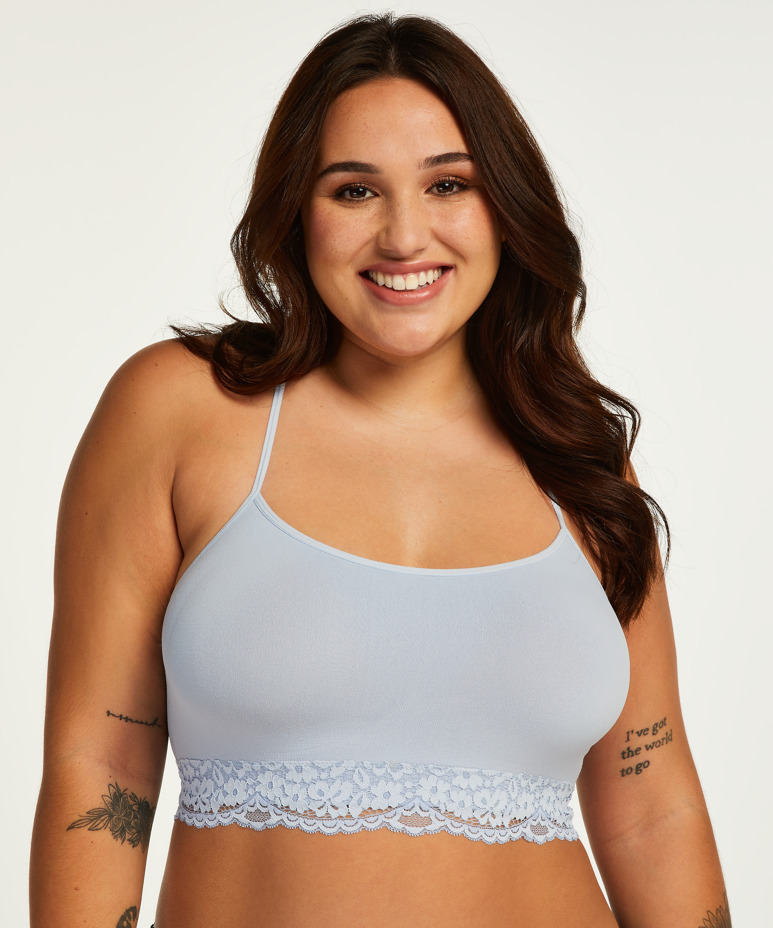 Seamless bralette Marine, Blauw, main