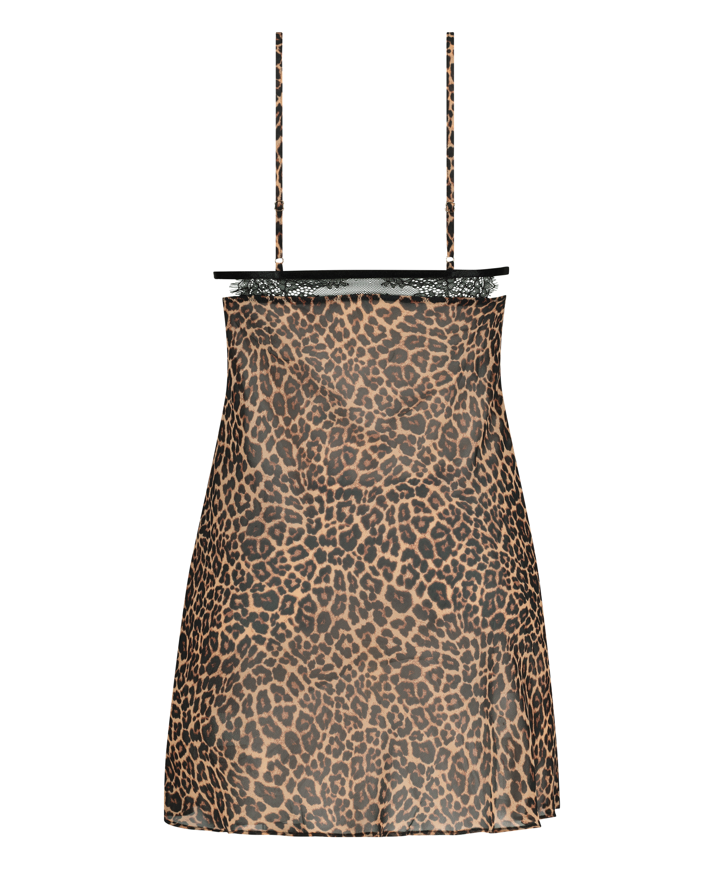 Slipdress Chiffon Holly, Zwart, main