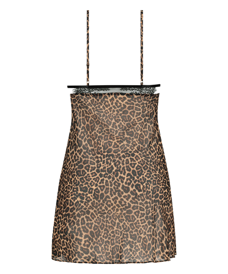 Slipdress Chiffon Holly, Zwart