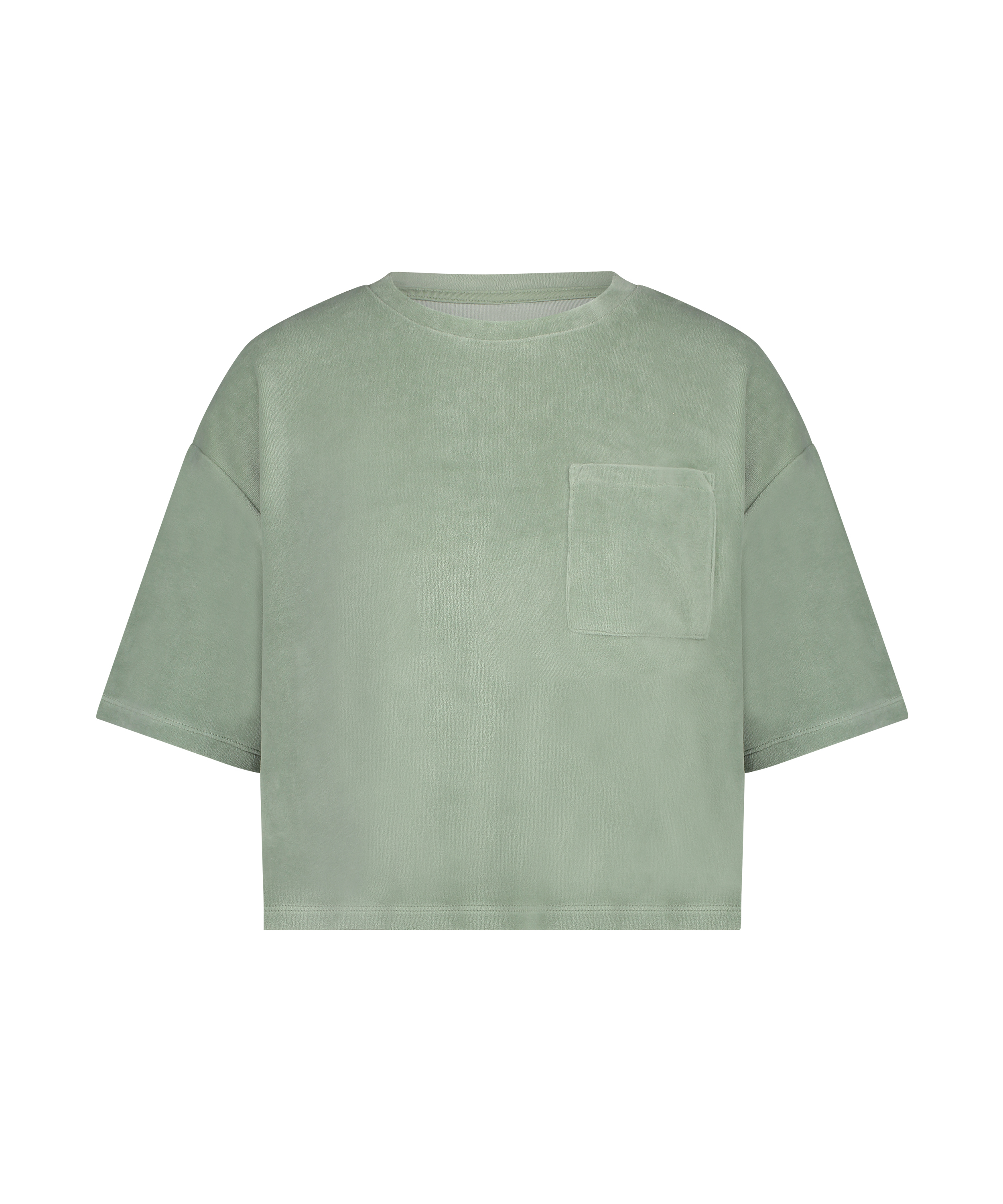 Top velours manches courtes, Vert, main