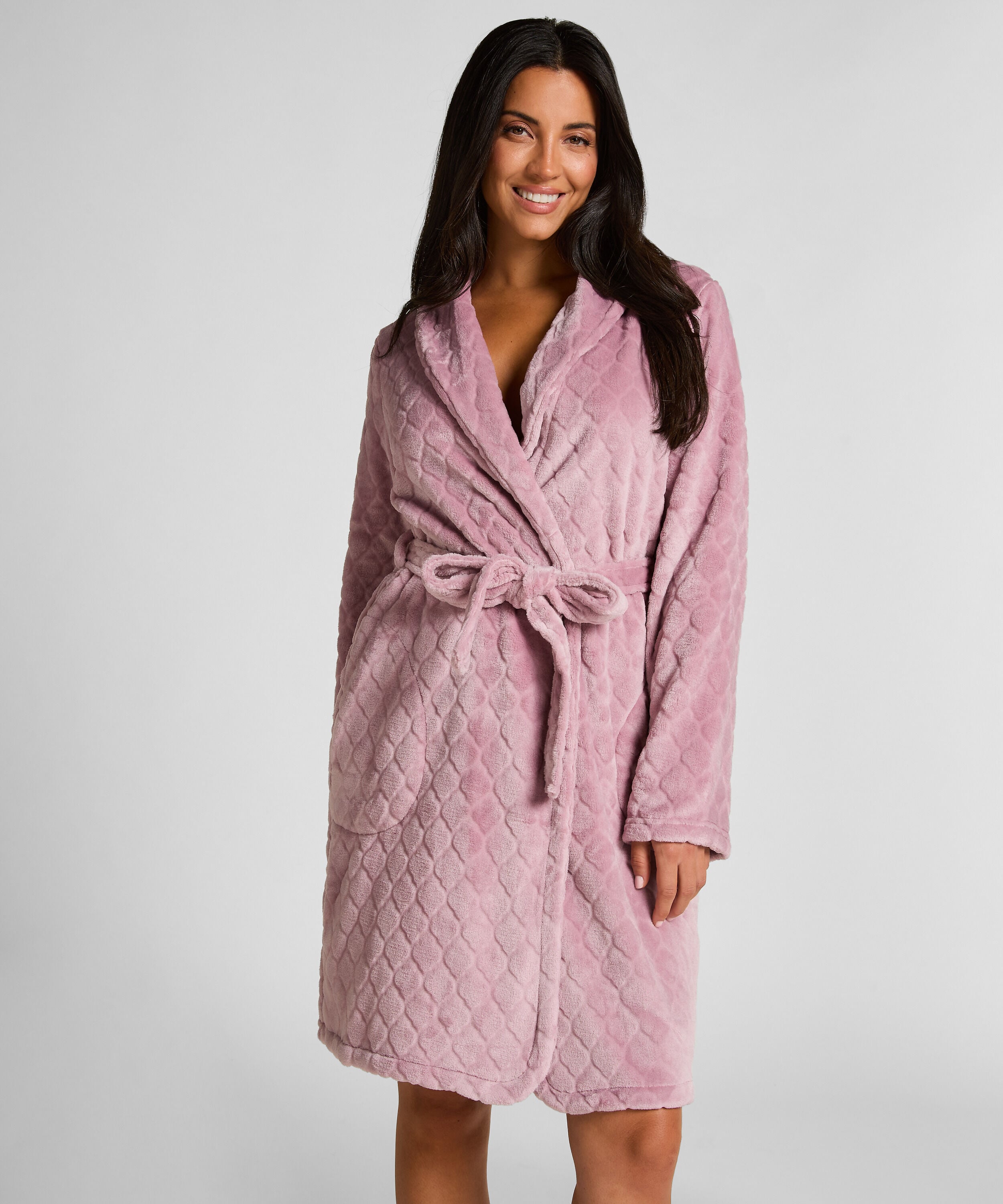 Robe de chambre courte en fleece, Pourpre