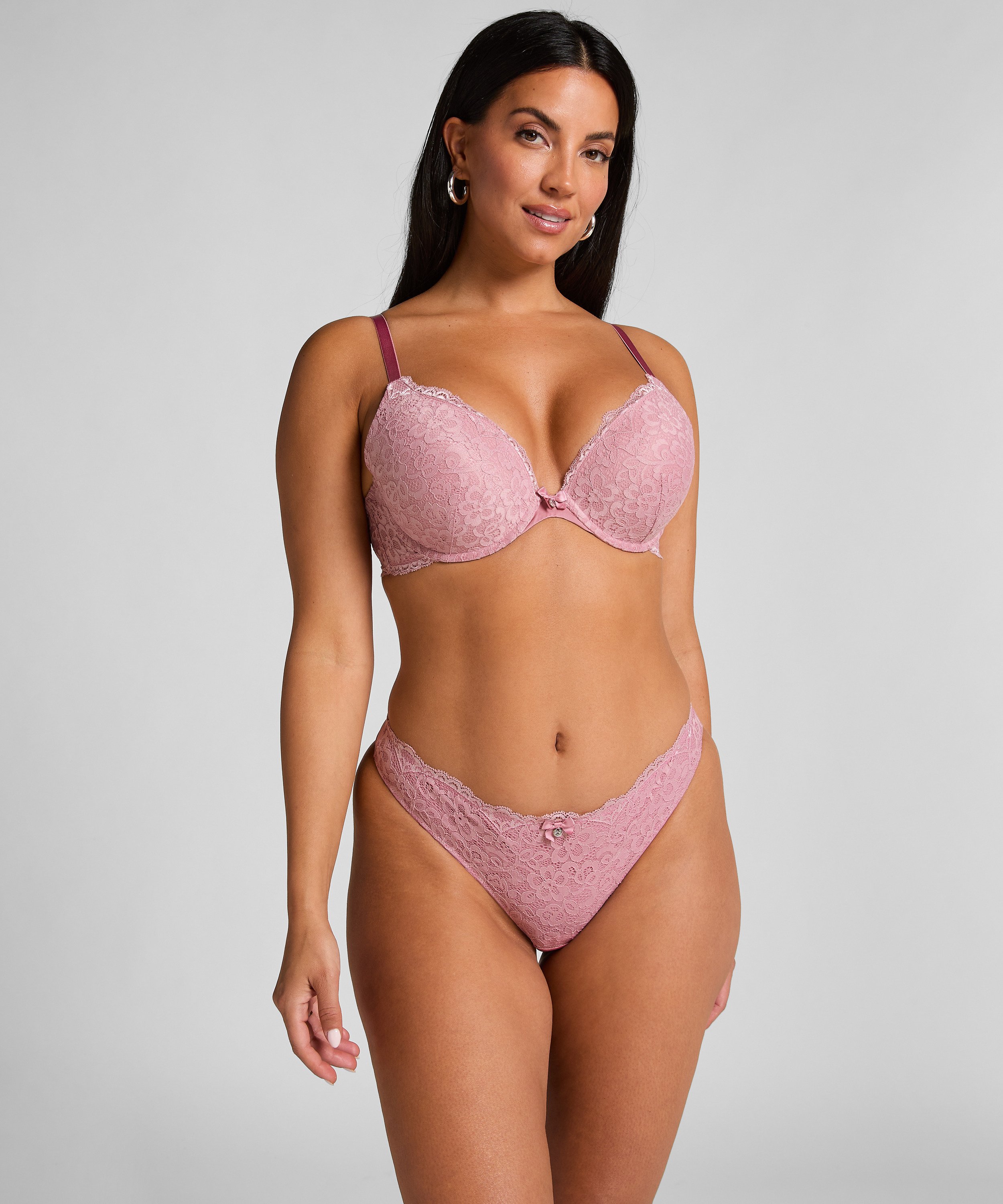 Soutien-gorge à armatures préformé push-up Marine, Rose, main