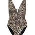 Maillot de bain sclulpant Luxe Animalia, Brun