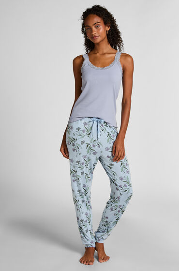 Hunkemöller Pyjamabroek Jersey Blauw