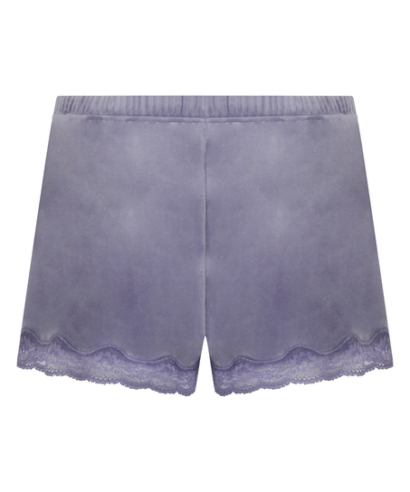 Shorts Velours Lace, Paars