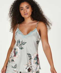 Cami top Painted Flower, Blauw