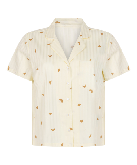 katoenen pyjama top, Geel