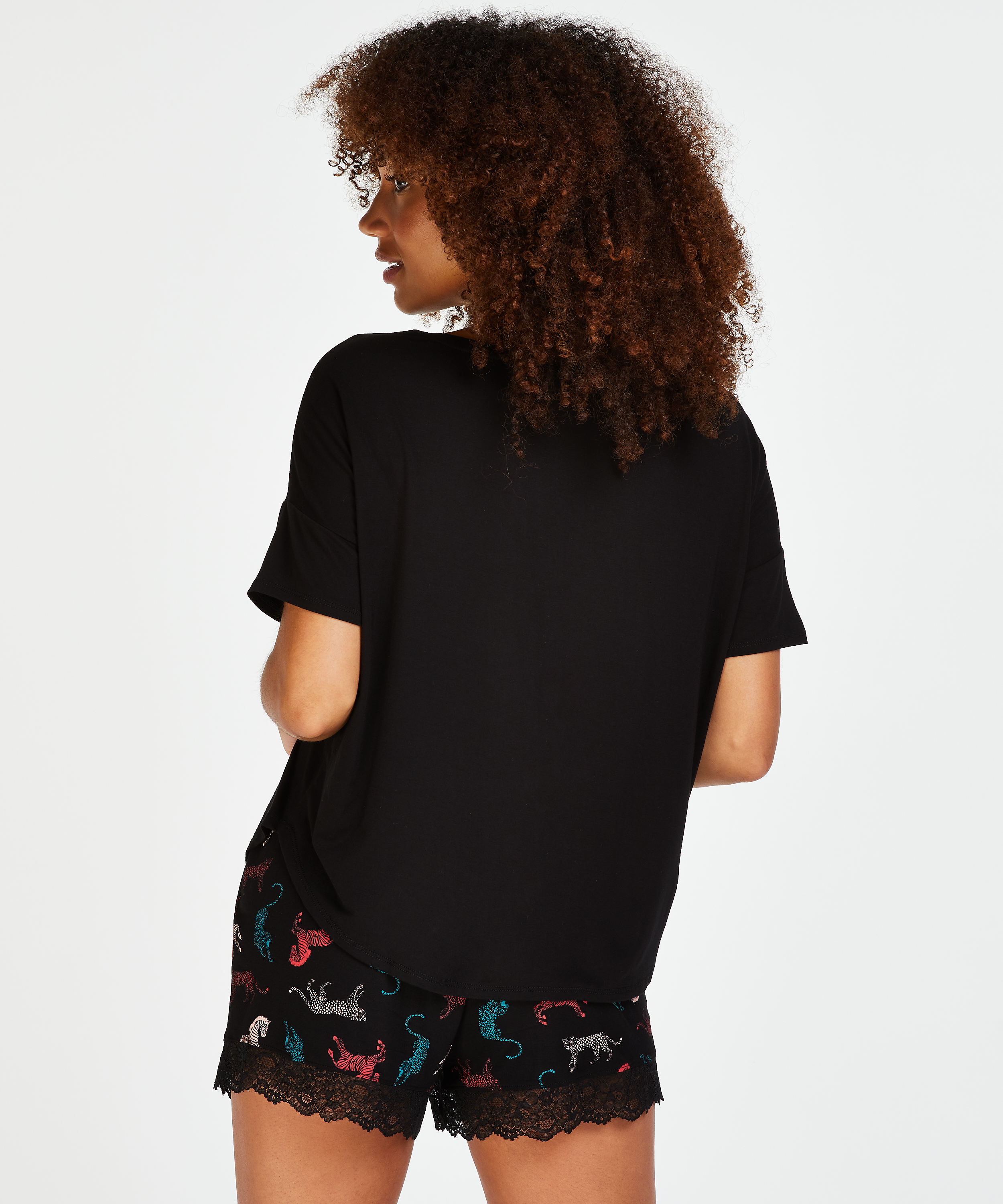 Ensemble de pyjama court, Noir, main