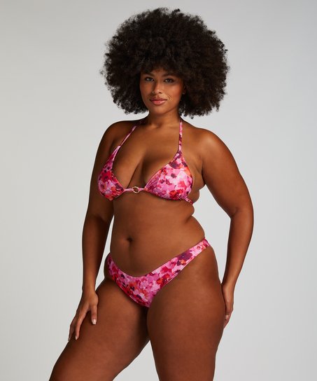 Triangel bikinitop Floral, Roze