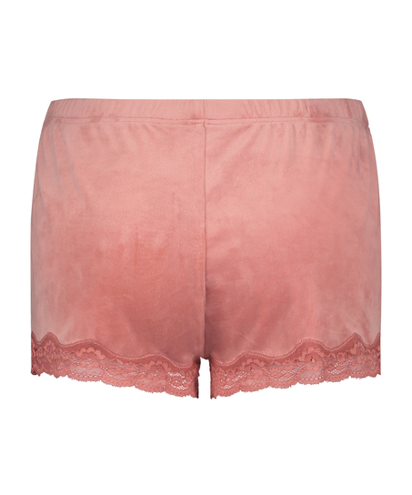Short velours dentelle, Rose