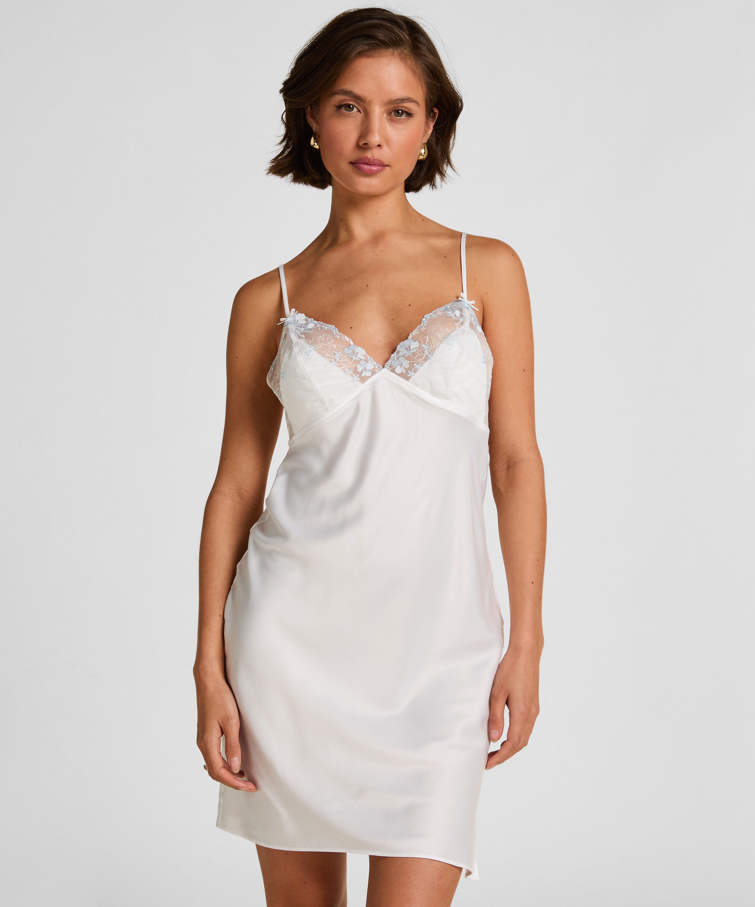 Satijnen slipdress Peonie