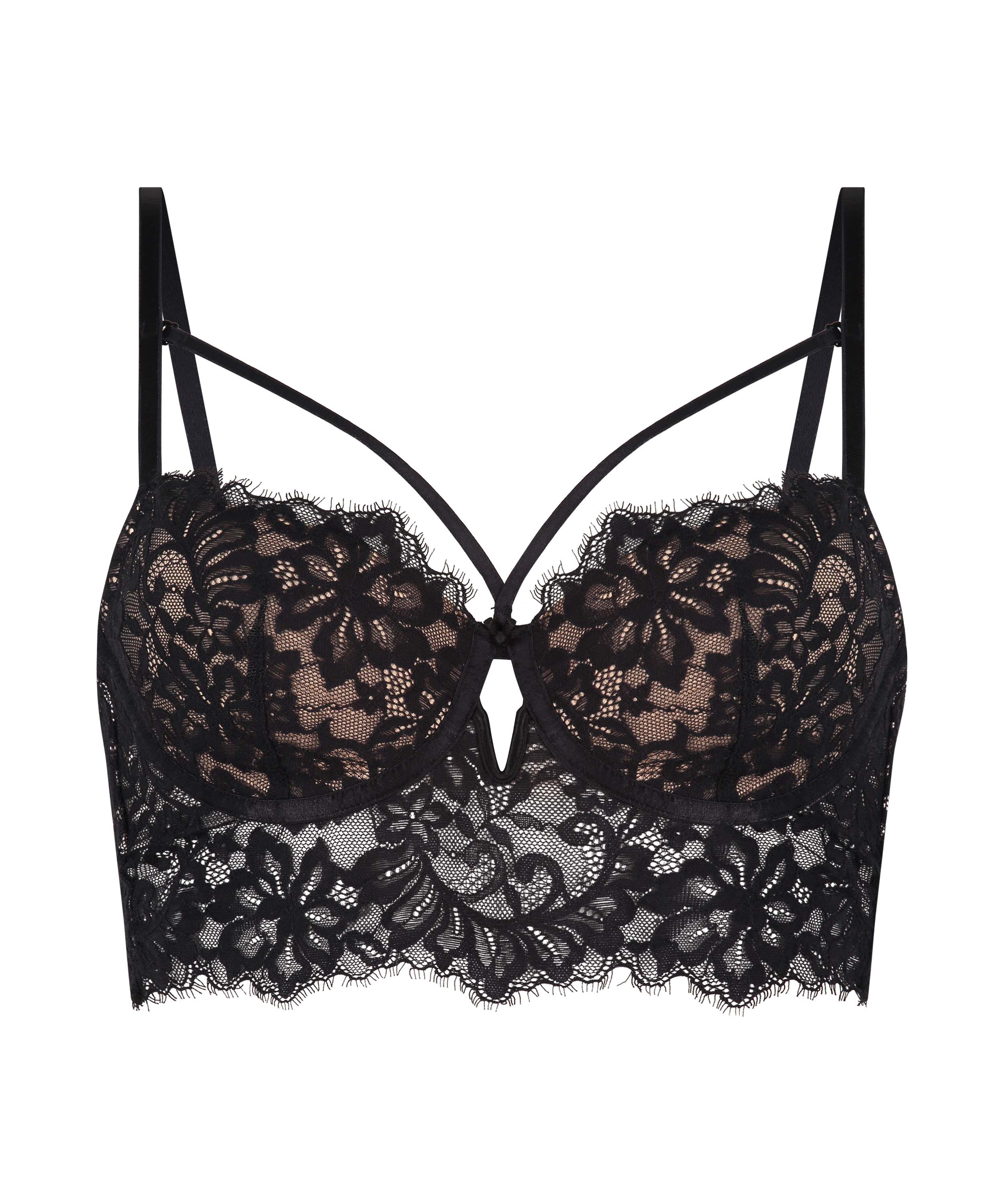 Soutien-gorge &agrave; armatures pr&eacute;form&eacute; longline Isabella, Noir, main