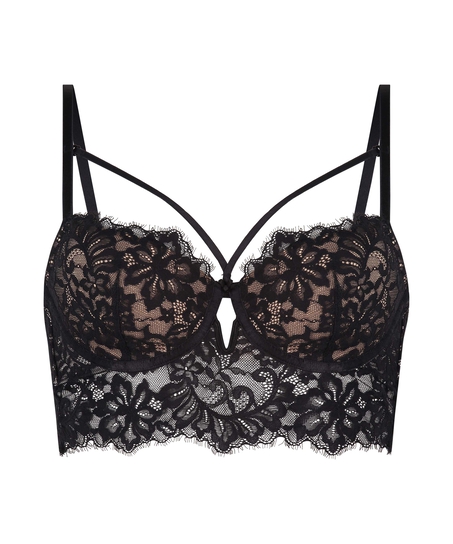 Soutien-gorge &agrave; armatures pr&eacute;form&eacute; longline Isabella, Noir