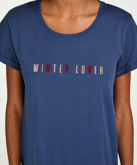 Nachthemd Ronde hals, Blauw