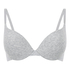 Soutien-gorge &agrave; armatures rembourr&eacute; push-up en coton, Gris