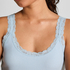 Rib Jersey Singlet met Kant, Blauw