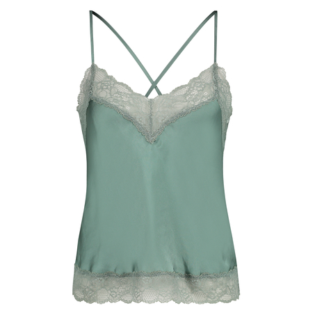 Cami top Satin Lace, Groen