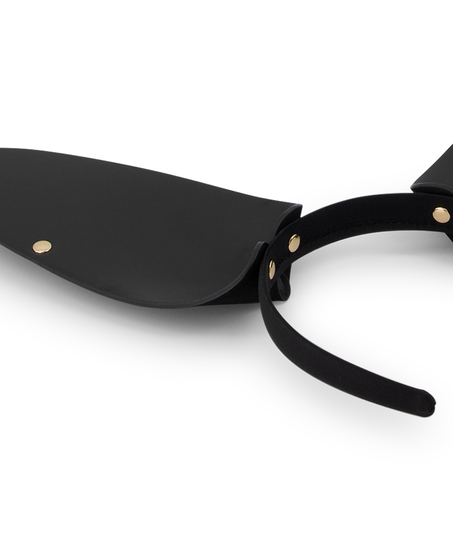 Hoofdband kunstleer Bunny, Zwart