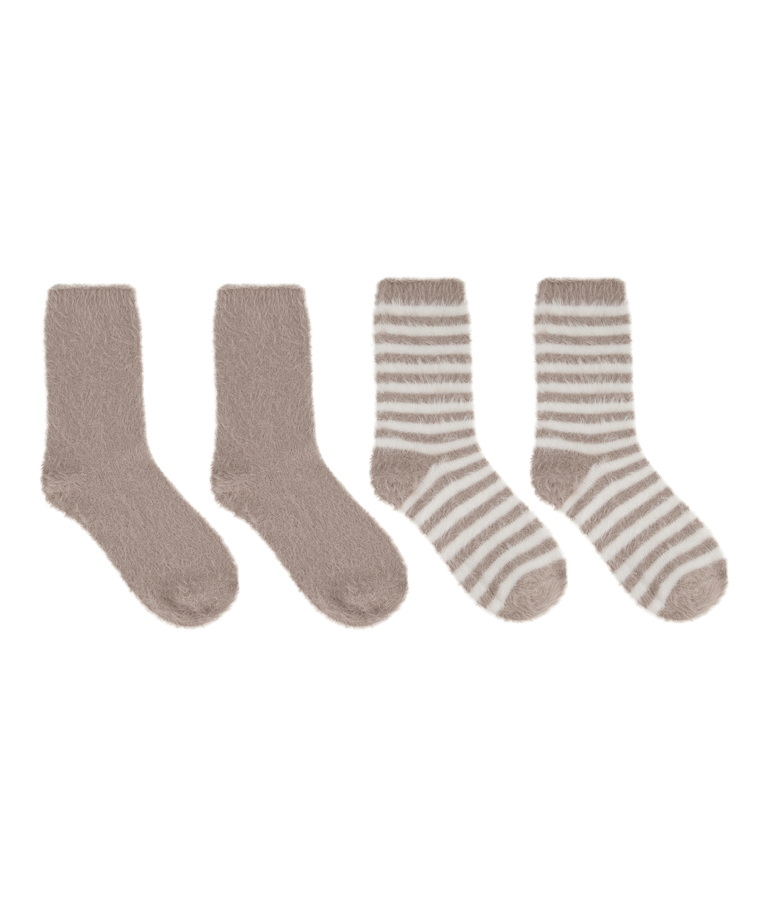 2 paires de chaussettes, Beige, main