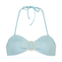 Haut de bikini bandeau Crinkle, Bleu
