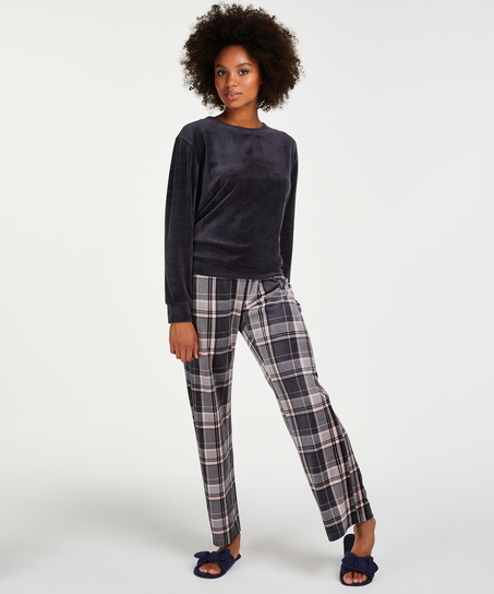 Velours pyjamaset, Grijs