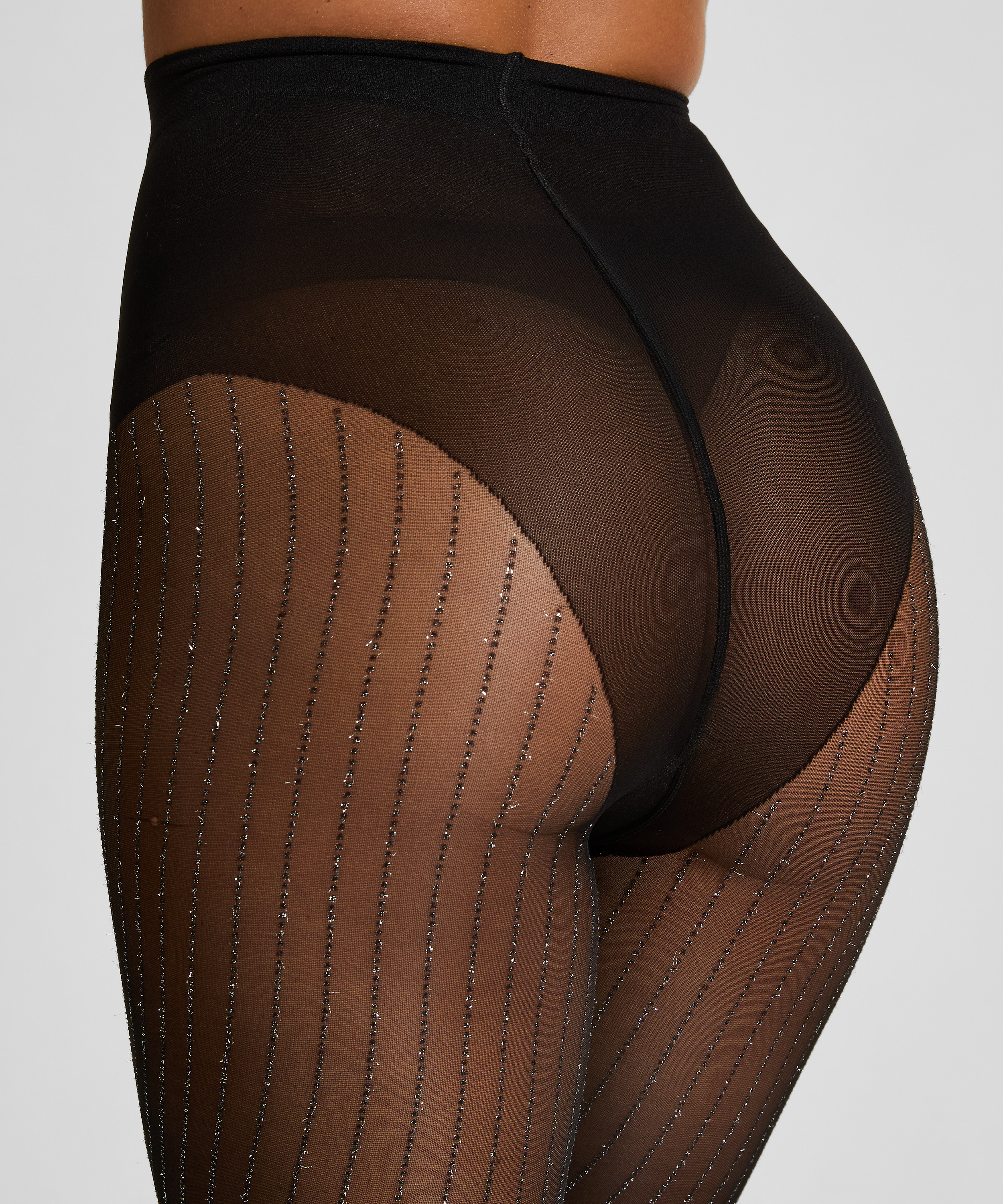 Collants Lurex Dot Stripe, Noir, main