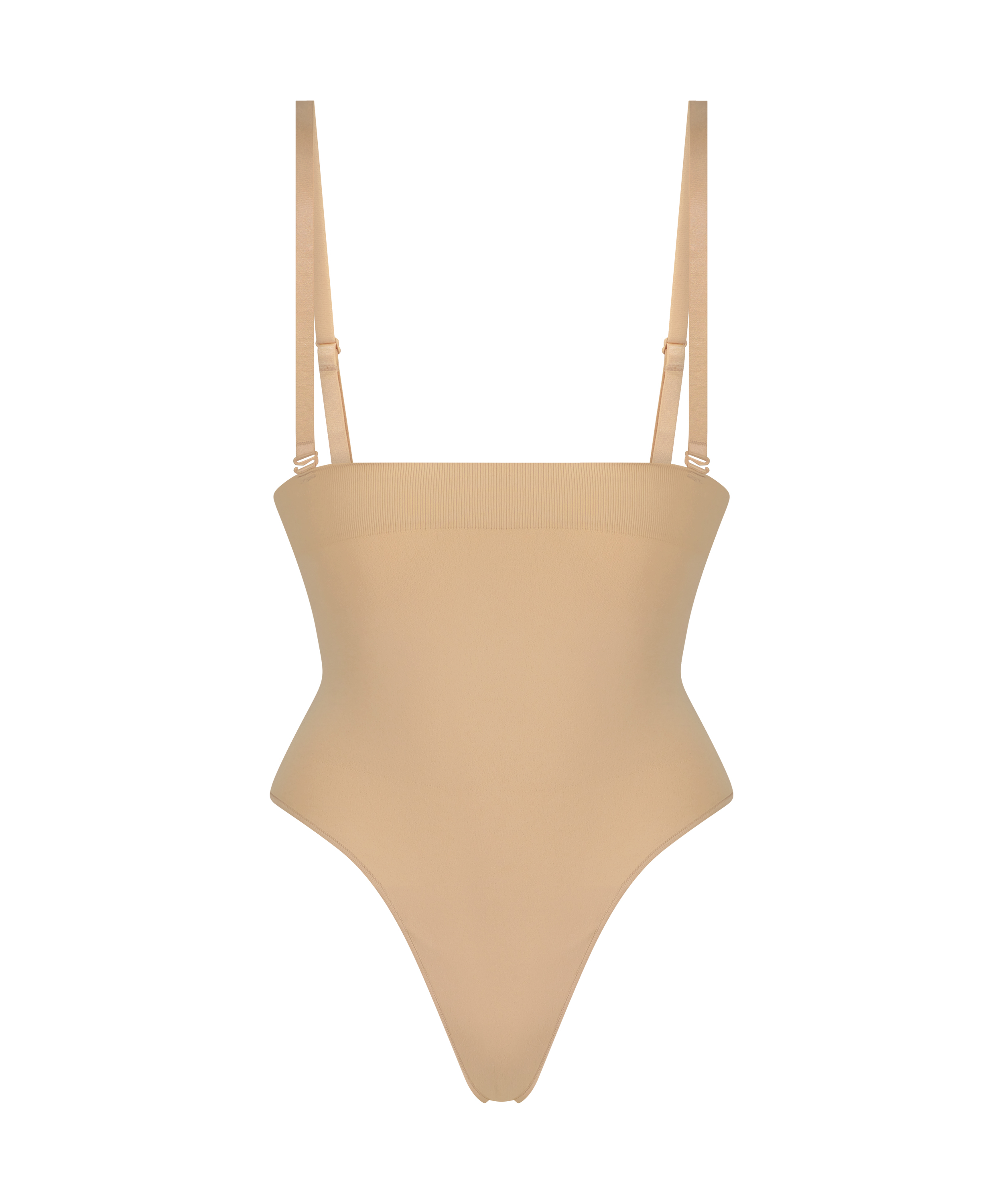 Naadloze corrigerend string met hoge taille, Beige, main