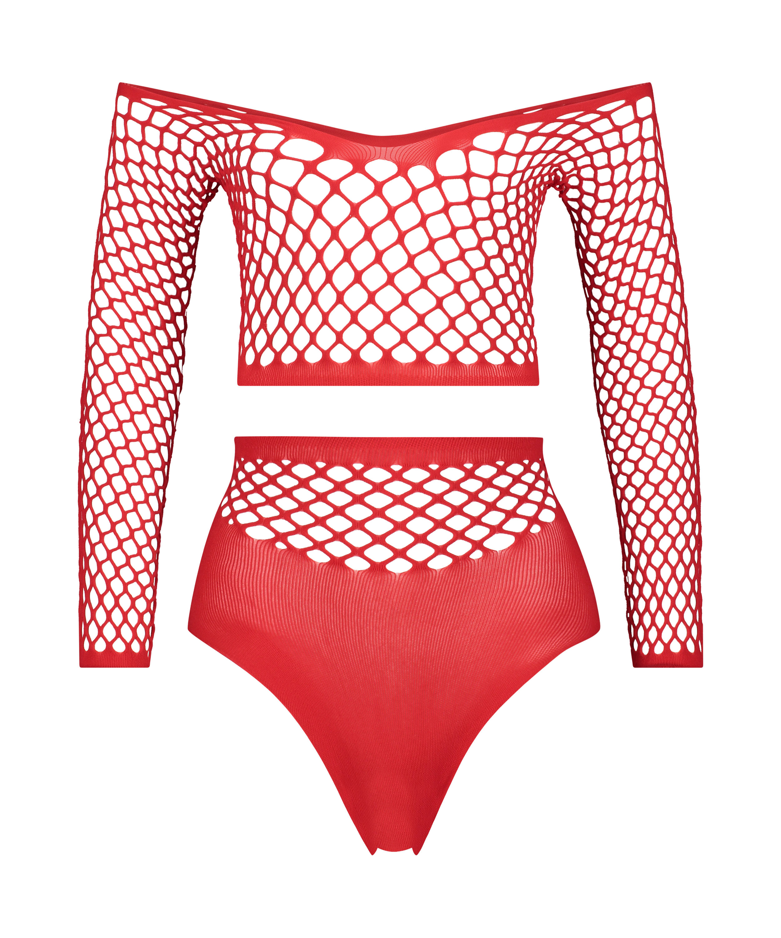 Private Fishnet Set, Rood