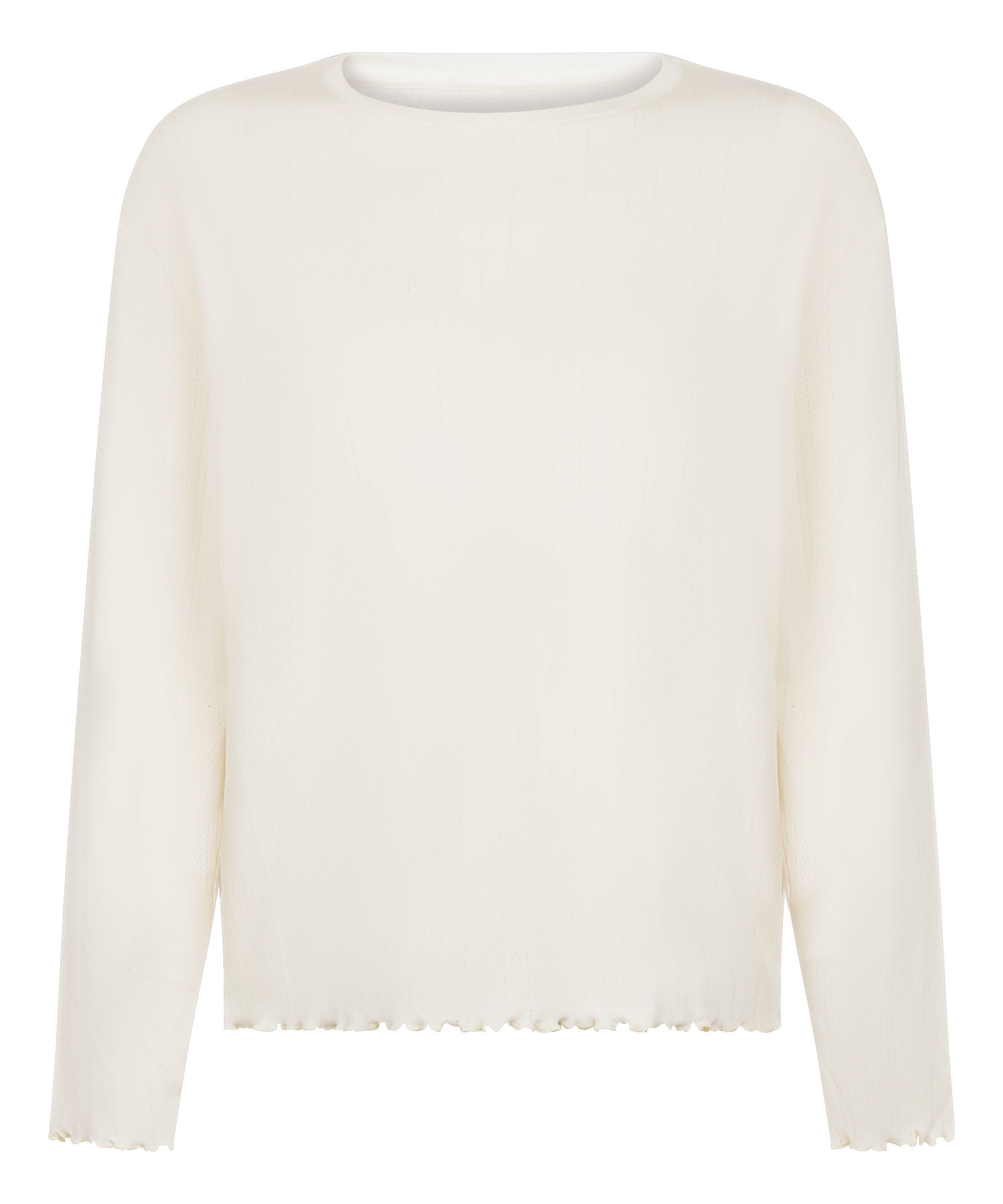Pyjama Top Loose Pointelle, Blanc, main
