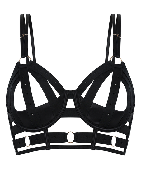 Soutien-gorge à armatures préformé longline Athena, Noir