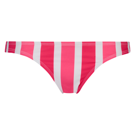 Slip de bikini br&eacute;silien taille basse Candy Stripes, Rose