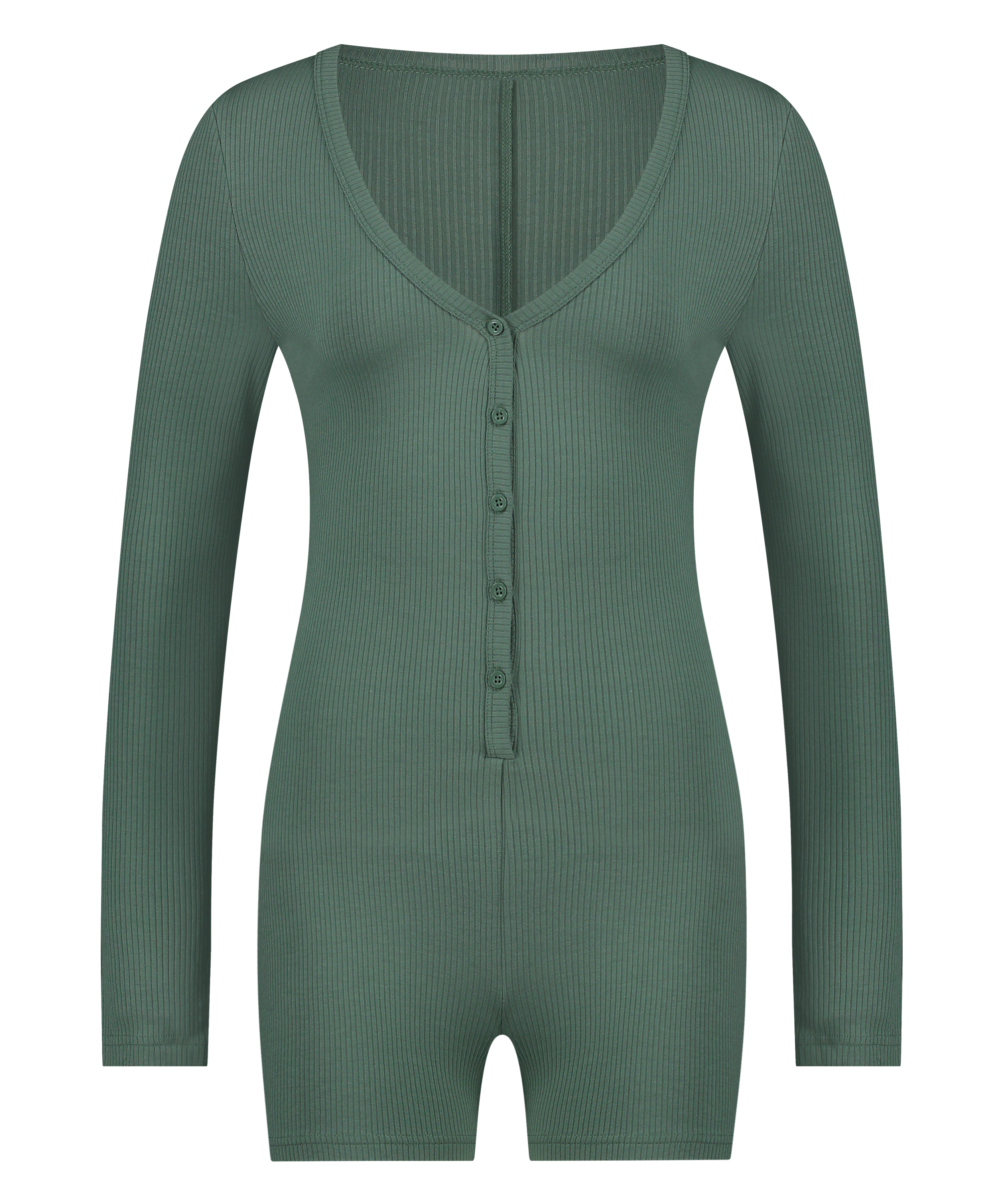 Jumpsuit Rib, Groen, main