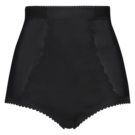 Culotte taille haute avec gaine sculptante en dentelle scuba - Level 3, Noir