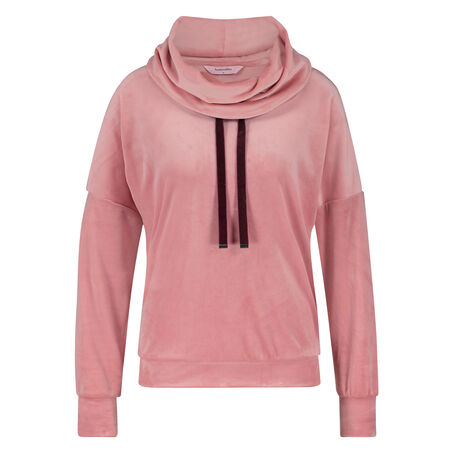 Haut de pyjama manches longues Velours Turtle Neck, Rose