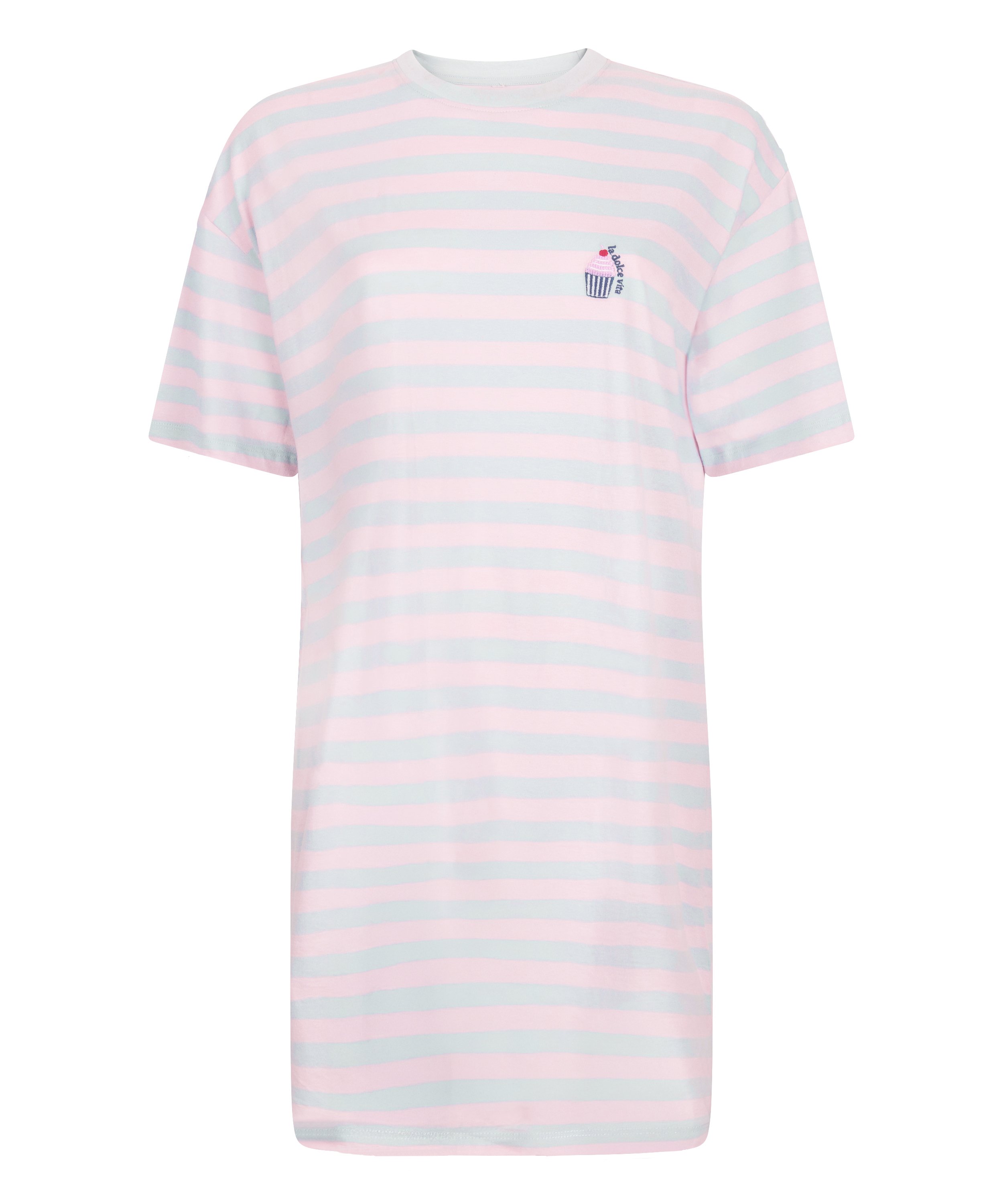 Chemise de nuit &agrave; col rond, Bleu, main