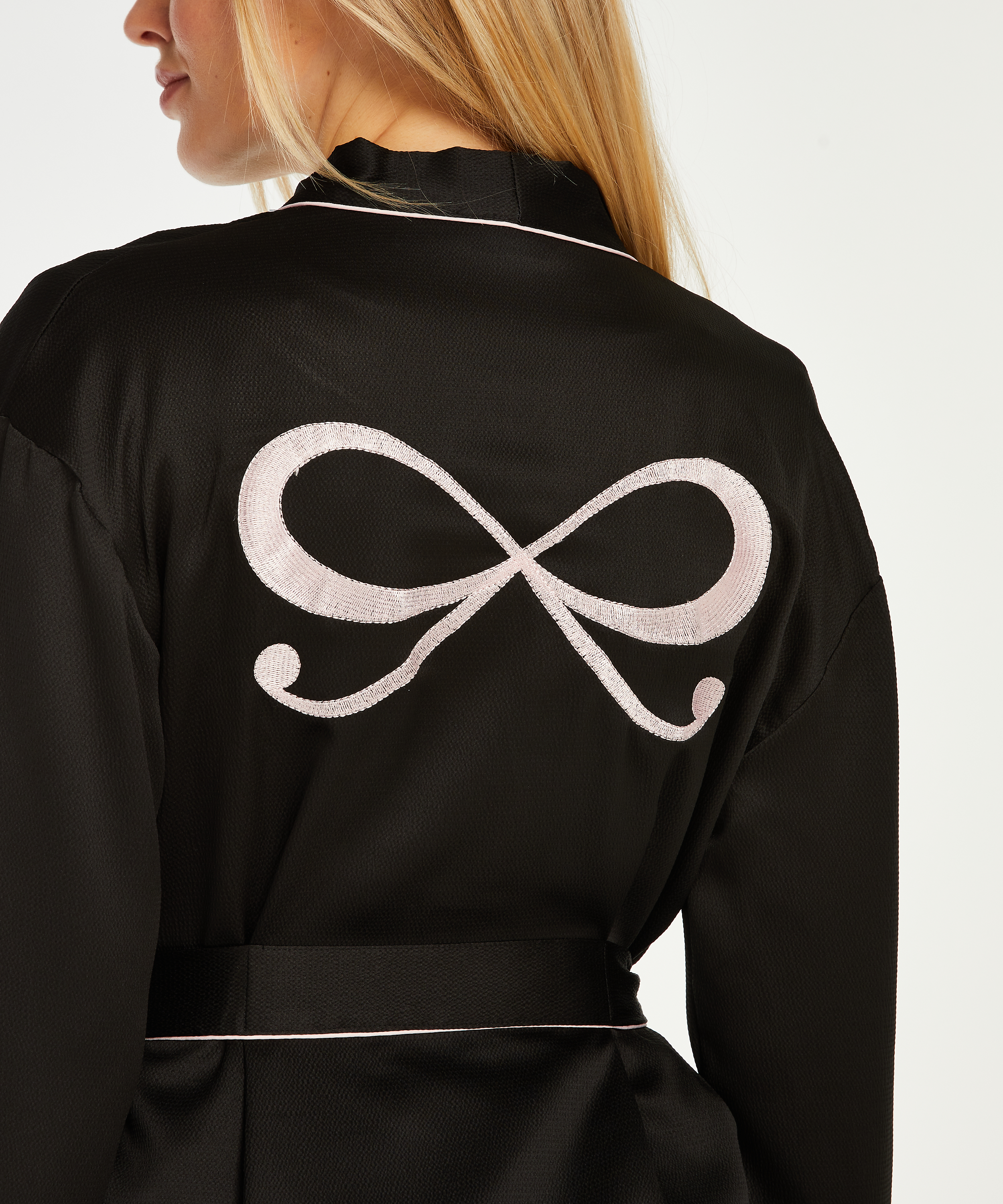 Kimono Satin, Zwart, main