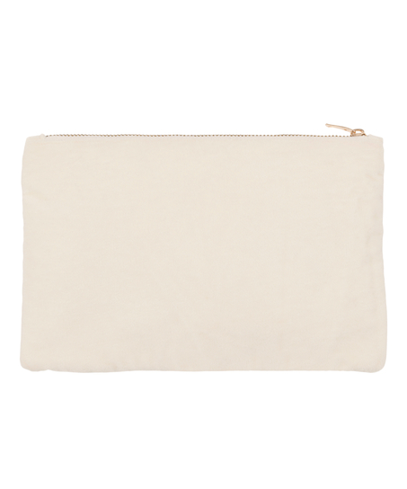 Tasje met kraaltjes en berenmotief, Beige